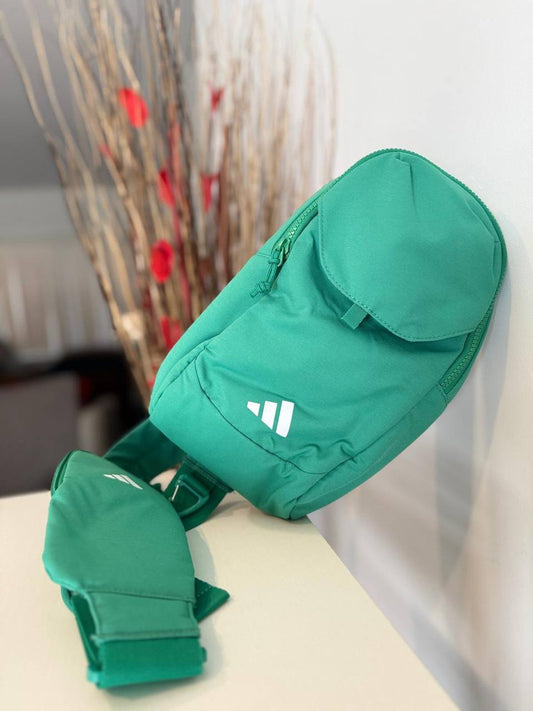 🎒 Cangurera Adidas Verde – Estilo Deportivo y Urbano
